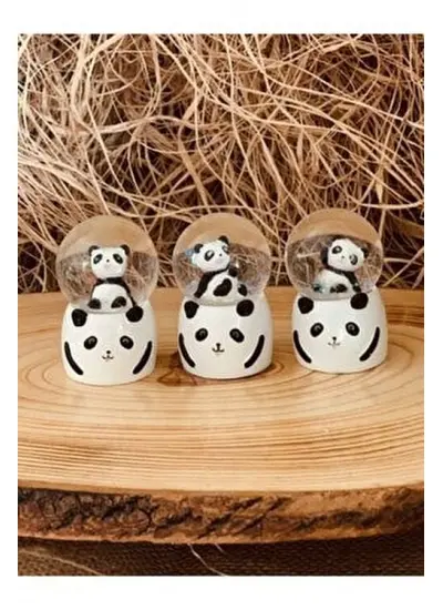 Küçük Boy Panda Kar Küresi Işıklı 6.5 Cm