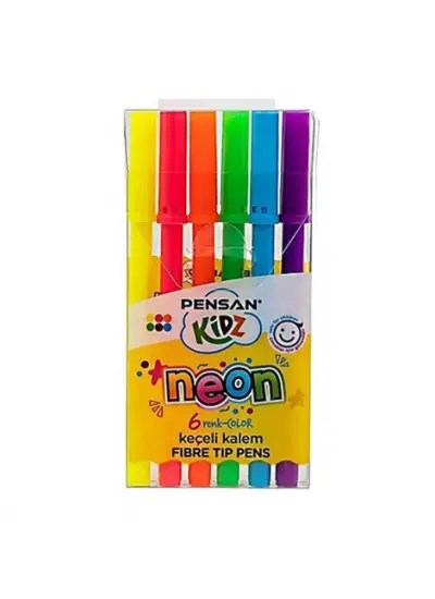 Pensan Kidz Neon Keçeli Kalem 6'lı