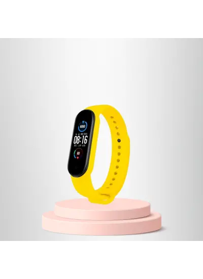 Mi Band 3-4 Uyumlu Silikon Kordon M3-M4 Uyumlu Sarı