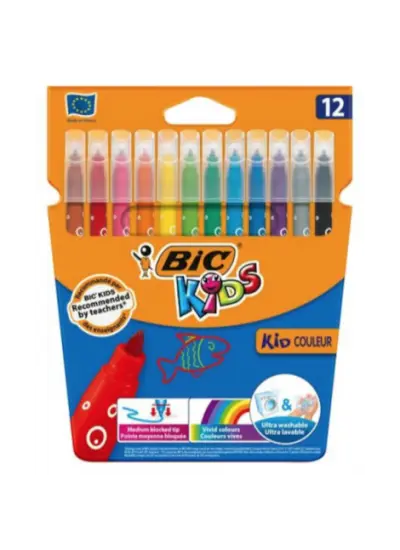 Bic Keçeli Boya Kalemi Kids Couleur Yıkanabilir 12 Renk 920293