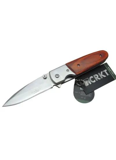 Crkt Cr 0083 Rd Kamp Çakı 16,5 Cm - Ahşap Sap, Otomatik, Kılıflı, Kutulu