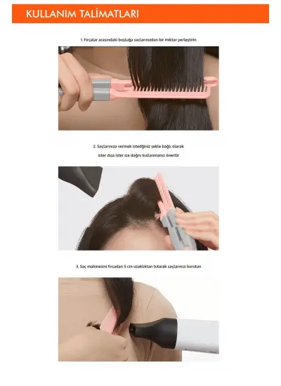 Saçlara Kolay Şekil Veren Saç Kurutma Fırçası APIEU Easy Hair Dry Brush