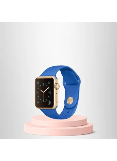 Apple Watch Ultra Silikon Kordon 42-44-45-49 Mm/L Uyumlu Lacivert