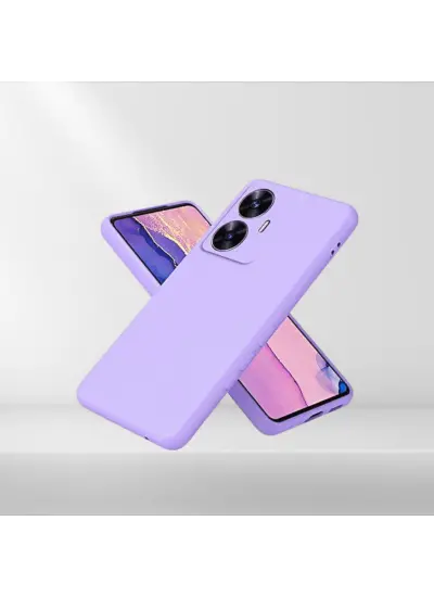 Realme C55 Rubber Silikon Kılıf Lila