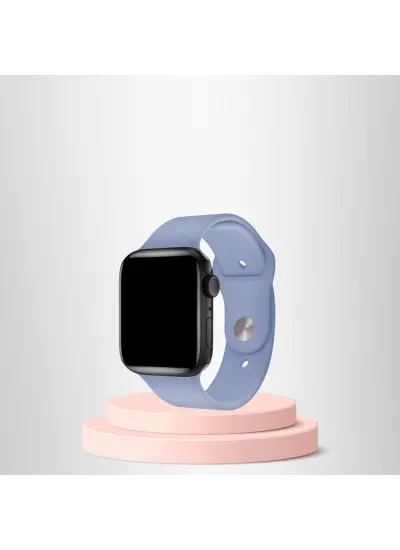 Apple Watch 42 44 45Mm/S A Kalite Kordon Kayış Bileklik Klasik Kaliteli Silikon Kordon Kristal Mavisi