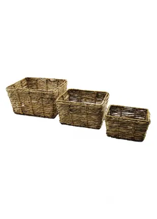 METAL İSKELETLİ 3 BOY D.GEN HASIR ORGANİZER SEPET 14X20-20X25-25X30CM - Y: 12-15- - CBT8339-2790