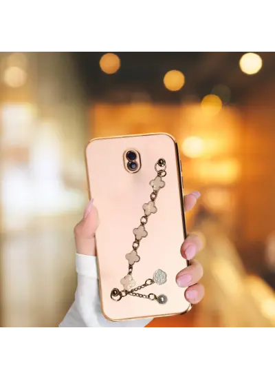 Samsung J7 Pro Elçek Şanzelize Kılıf Rose Gold