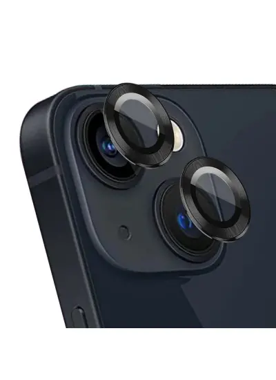 Apple Iphone 14 Uyumlu Kamera Koruyucu Lens Siyah