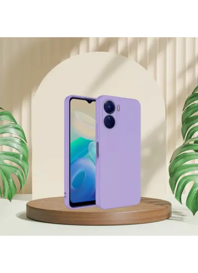 Vivo Y16 Rubber Silikon Kılıf Lila