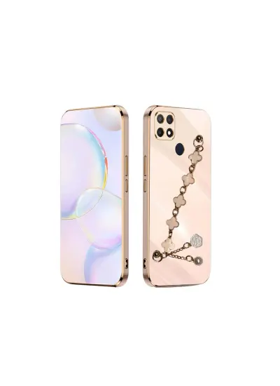 Oppo A15S Elçek Şanzelize Kılıf Rose Gold