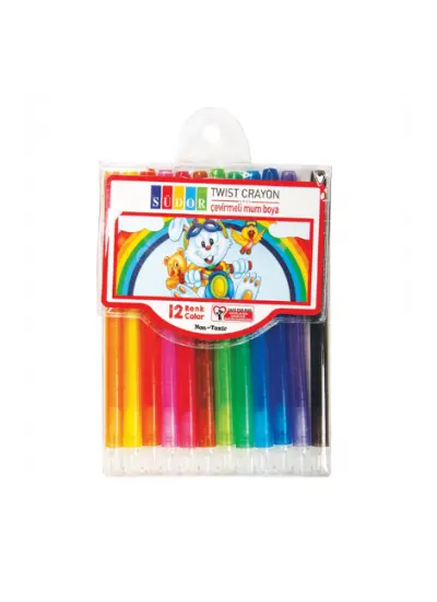 Südor Mum Pastel Boya Twist Crayon Çevirmeli 12 Renk YB08