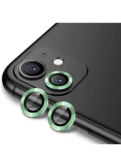 Apple Iphone 11 Uyumlu Kamera Koruyucu Lens Açık Yeşil