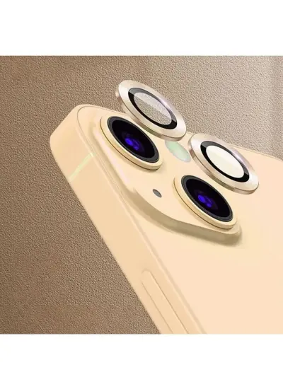 Iphone 14 Plus Birebir Uyumlu Kamera Lens Koruyucu Cam Gold