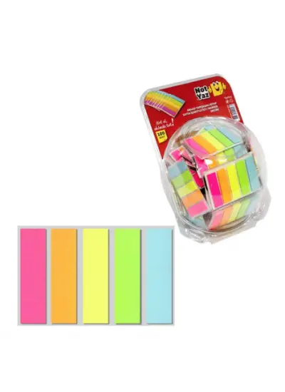 Yapışkanlı 5 renk neon renkli ayraç 12x45mm 20 yaprak