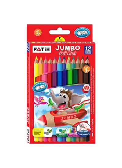 Fatih Kuru Boya Karton Kutu Jumbo Tam Boy 12 Lİ