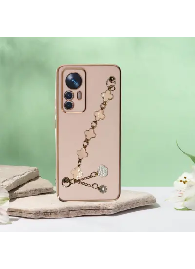 Xiaomi Mi 12T Pro Uyumlu Elçek Şanzelize Kılıf Rose Gold