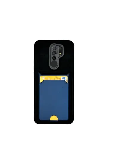 Xiaomi Redmi 9 Kartlıklı Silikon Kılıf Lacivert