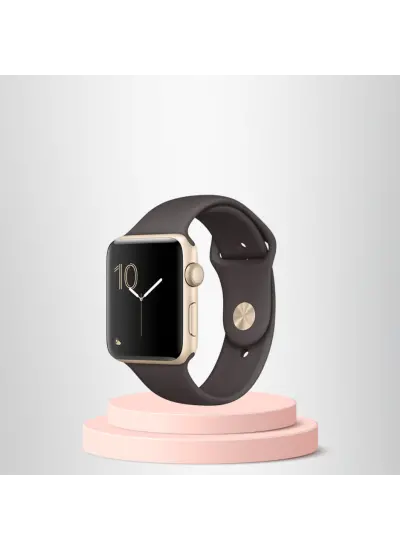 Apple Watch 38 40 41Mm/S A Kalite Kordon Kayış Bileklik Klasik Kaliteli Silikon Kordon Kahverengi