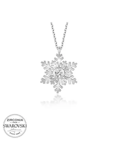 Swarovski Taşlı Gümüş Kartanesi Bayan Kolye