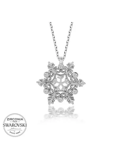 Swarovski Taşlı Gümüş Kartanesi Bayan Kolye