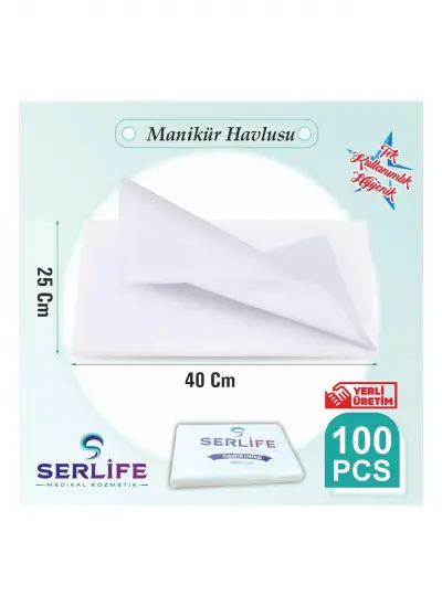 40X25 300 ADET 3 PAKET DÖKME TEK KULLANIMLIK MANİKÜR HAVLU