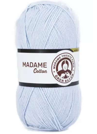 1 Adet Madame Cotton El Örgü İpi Yünü 100 gr 031 Bebe Mavisi