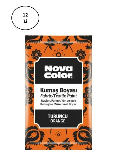 Nova Color Toz Kumaş Boyası Turuncu 12 Gr Nc-906 12'li