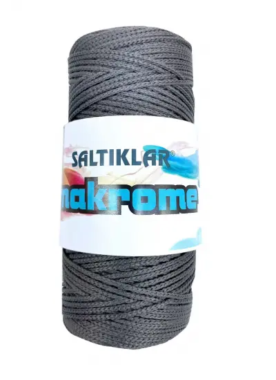 1 Adet Polyester Makrome İpi 420 Koyu Gri 100 gr