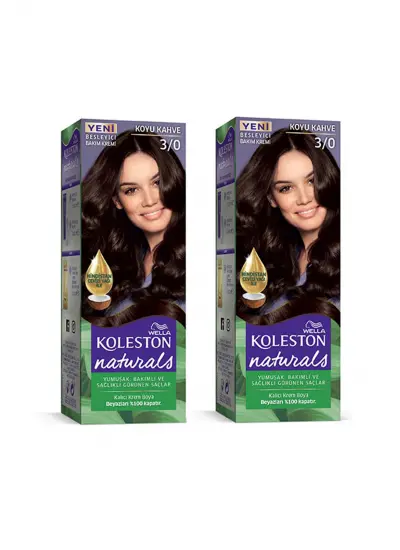 Naturals Saç Boyası Koyu Kahve 3/0 2x Paket