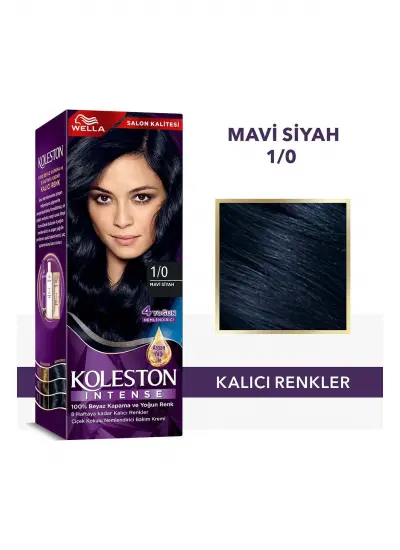 Koleston Intense Saç Boyası 1/0 Mavi Siyah - Salon Kalitesi