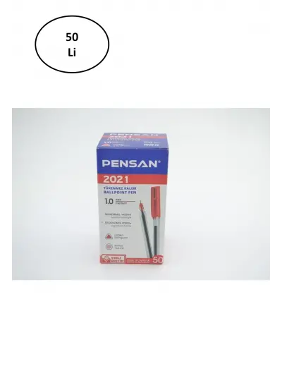 Pensan 2021 Tükenmez Kalem Kırmızı 1.0 Mm 50'li