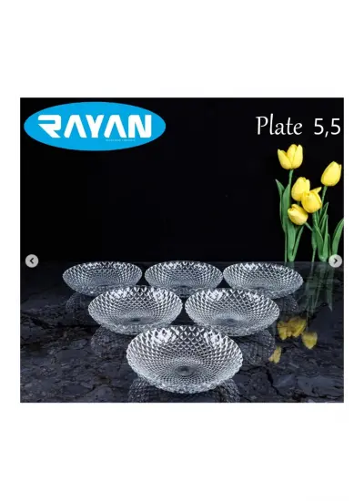 Plate Noktalı 6'lı Cam Çerezlik-80972