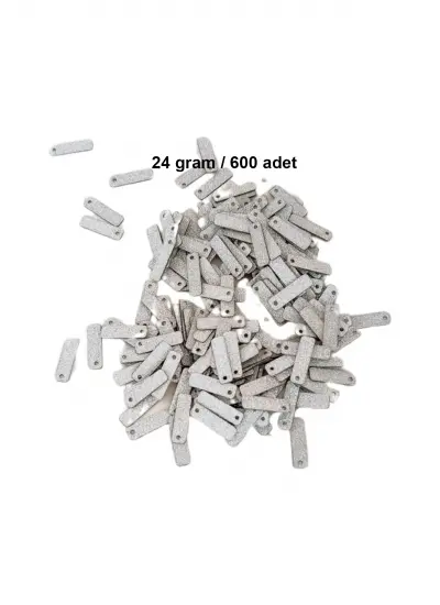 Mat Beyaz 15 x 5 mm Dantel Oya Yazma Halhal Abiye Lazer Kesim Pul 600 adet / 24 gram