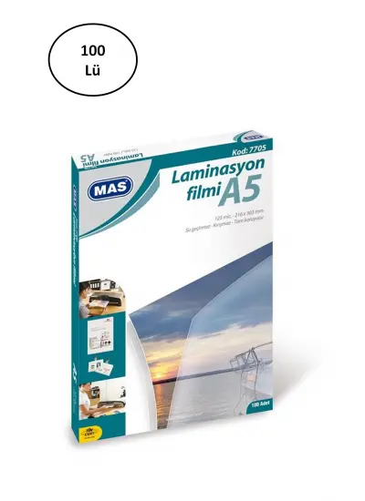 Mas 7705 A5 125 Micron 100 Adet Laminasyon Filmi