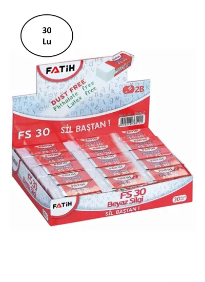 Fatih Fs30 Beyaz Silgi 30'lu