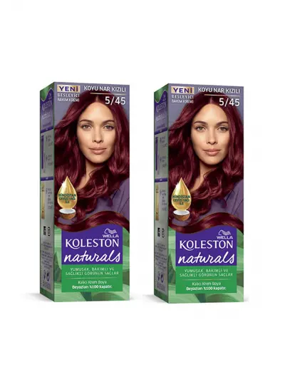 Naturals Saç Boyası Koyu Nar Kızılı 5/45 2x Paket