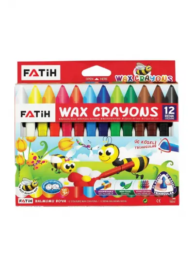 Fatih 50290 Mum Pastel Boya Triangular Üçgen Crayons 12 Renk