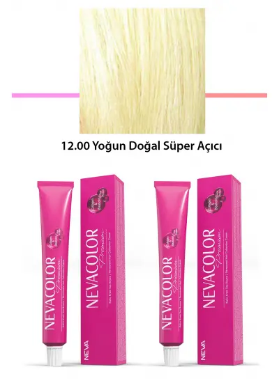 2 li Set Premium 12.00 Yoğun Doğal Süper Açıcı - Kalıcı Krem Saç Boyası 2 X 50 g Tüp