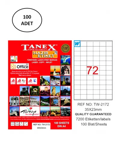 Tanex Tw-2172 Lazer Etiket 35X23 Mm 100 Lü