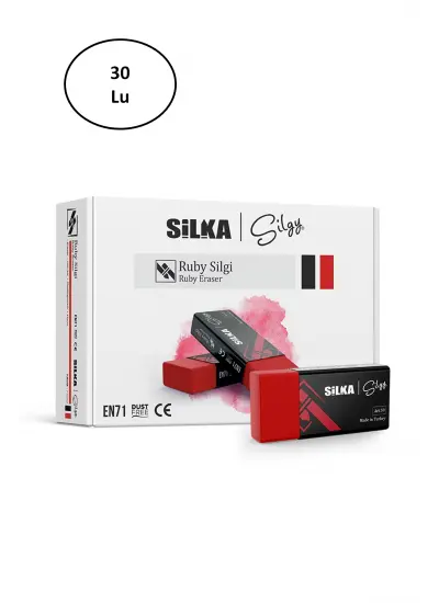 Silka Art.59 Ruby Kırmızı Sınav Silgisi 30'lu