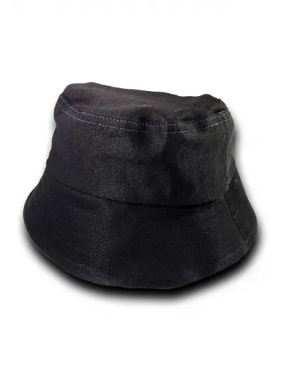 Unisex Kova Şapka Balıkçı Şapka Bucket Hat Siyah