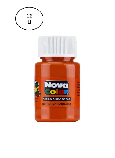 Nova Color Kumaş Boyası Şişe 30 Ml Turuncu 12 Li