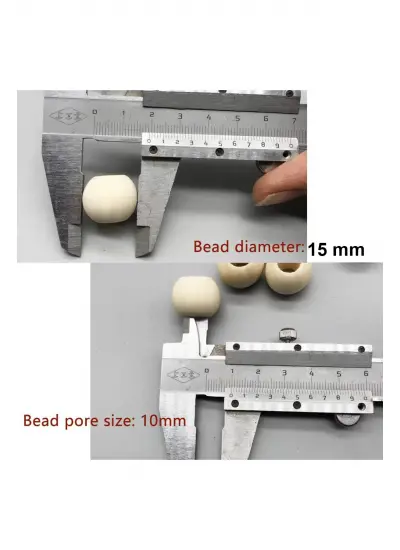 20 Gr (20 Adet) Ahşap Boncuk 15 mm çap x 10 mm Delik Doğal Yuvarlak Ahşap Makrome El İşi Çanta