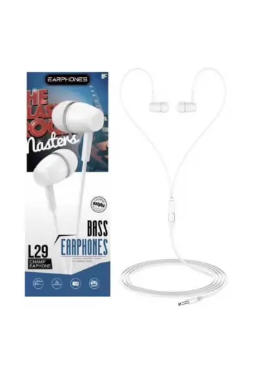 L29 Platoon Bass Earphones Kulaklık Beyaz