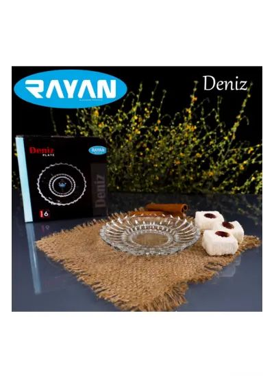 Deniz Plate 6'lı Cam Çay Tabağı-82633