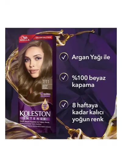 Koleston Intense Saç Boyası 7/11 Ekstra Küllü Kumral - Salon Kalitesi