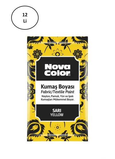 Nova Color 12 Gr Toz Kumaş Boyası Sarı Nc-900 12'li