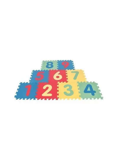 9 Parça Büyük Boy Rakamlı Sayılı Sünger Yapılı Oyun Karosu Yer Matı Puzzle Yapboz