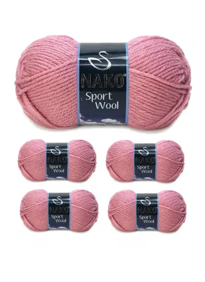 5 Adet Sport Wool Atkı Bere Ceket Yelek Örgü İpi Yünü No: 2276 Gül