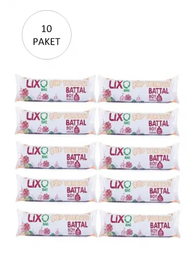 Battal Boy Çöp Torbası 75 x 90 cm 10 Lu Rulo x 10 Paket = 100 Adet (Mavi)